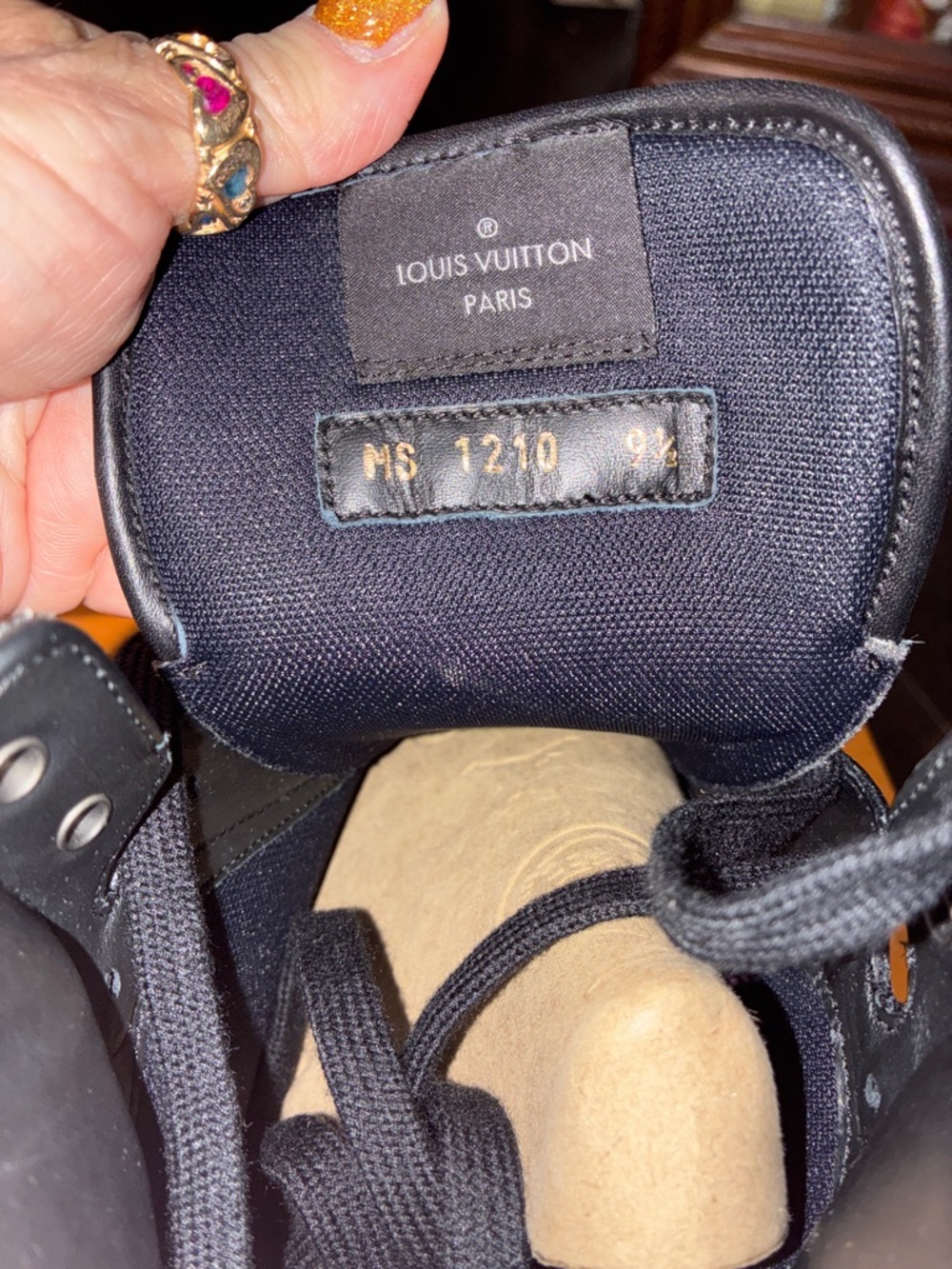 Louis Vuitton Men's High-Top Sneaker in Black and Gray Monogram - Picture 7 of 10